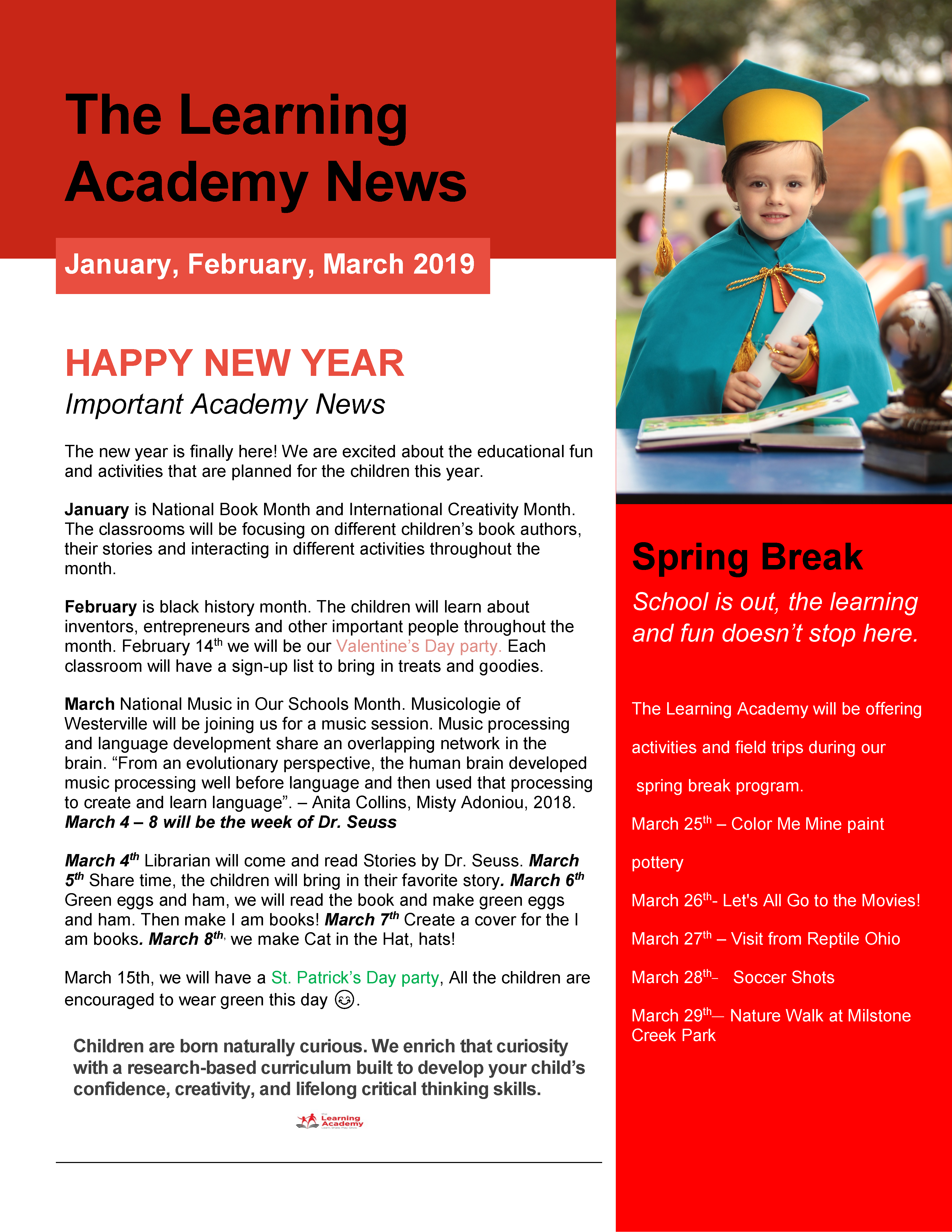 The Learning Academy - Spring Newsletter